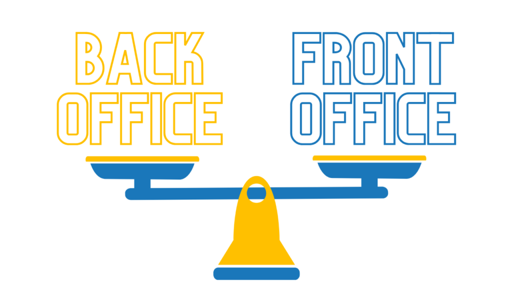 Balance pesant la différence entre le back office et le front office