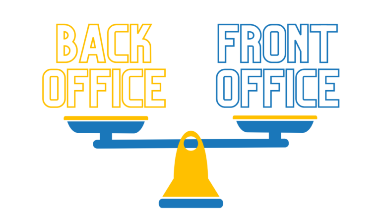 Balance pesant la différence entre le back office et le front office